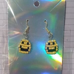 Beaded Smiley Face Earrings